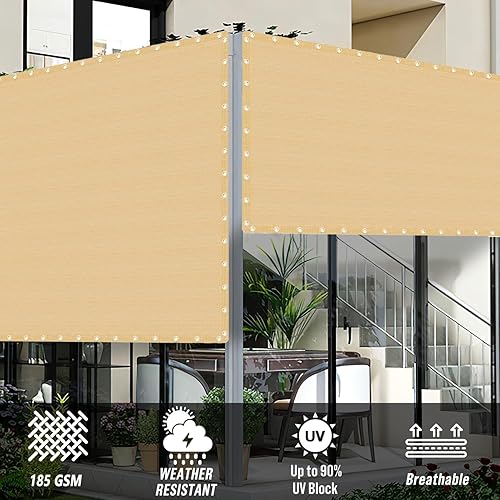 Miniatura 2 de Tela de sombra 90% de bloqueo UV de 6 x 13 pies, rectangular, turquesa con ojales, permeable al agua y al aire, cubierta de pérgola de patio para