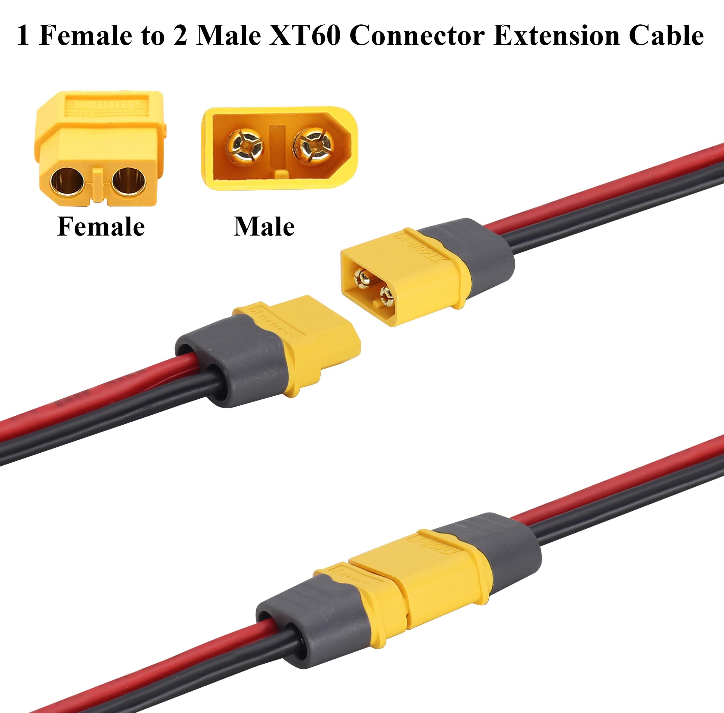 Cavo Estensione XT60 AAOTOKK - Maschio A 2 Femmine, 14AWG, 37 Cm, Per Pannelli Solari, Droni - Foto 8