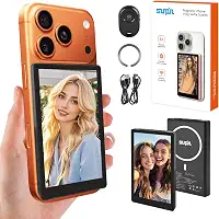 SUNPIN Tela grande para monitor de selfie Vlog para câmera traseira – tela sem fio de 5 polegadas com clipe magnético, carregamento USB duplo, compatível com iPhone/Android
