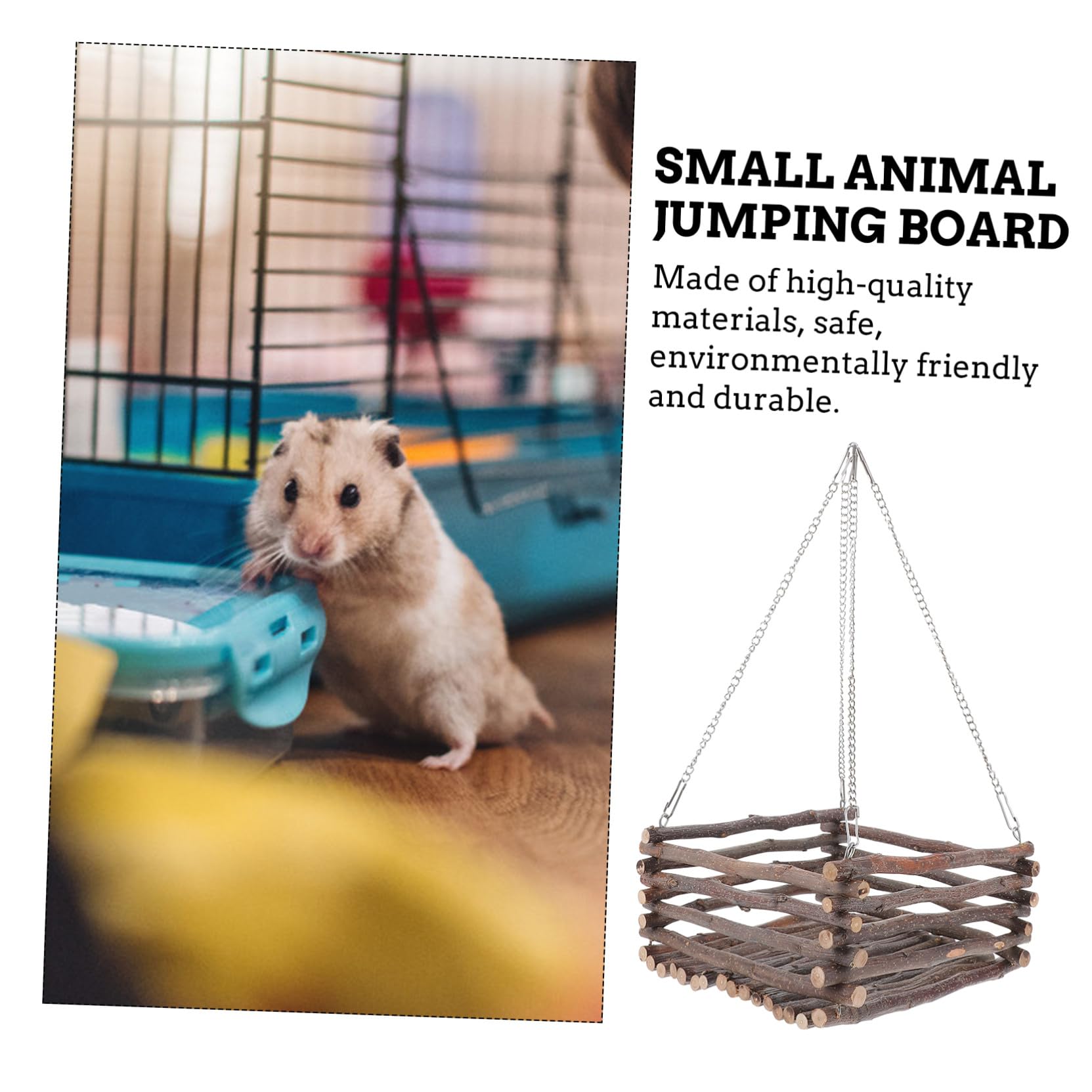 Hamster Hängematte mit Edelstahlketten Verschleißfestes Haustier Spielbett für Kleine Nager Käfig Dekoration und Kletterspielzeug für Hamster Mäuse Rennmäuse und Chinchillas