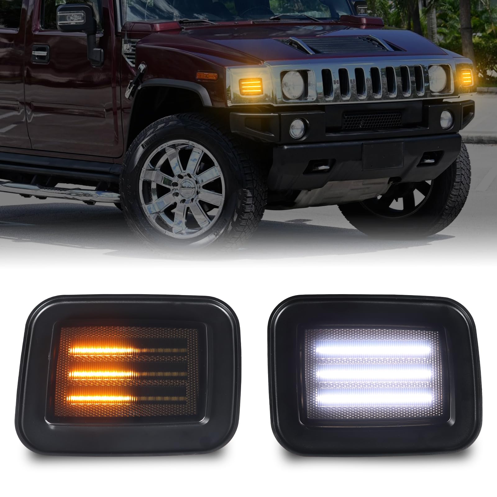 Photo 1 of CYBORICH Sequential Amber LED Turn Signal Lights for Hummer H2