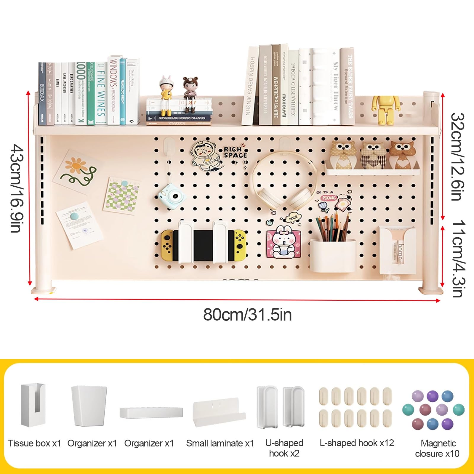Portablocco da scrivania in metallo, accessorio a clip, bacheca con accessori, supporto da scrivania per una visualizzazione efficiente e salvaspazio