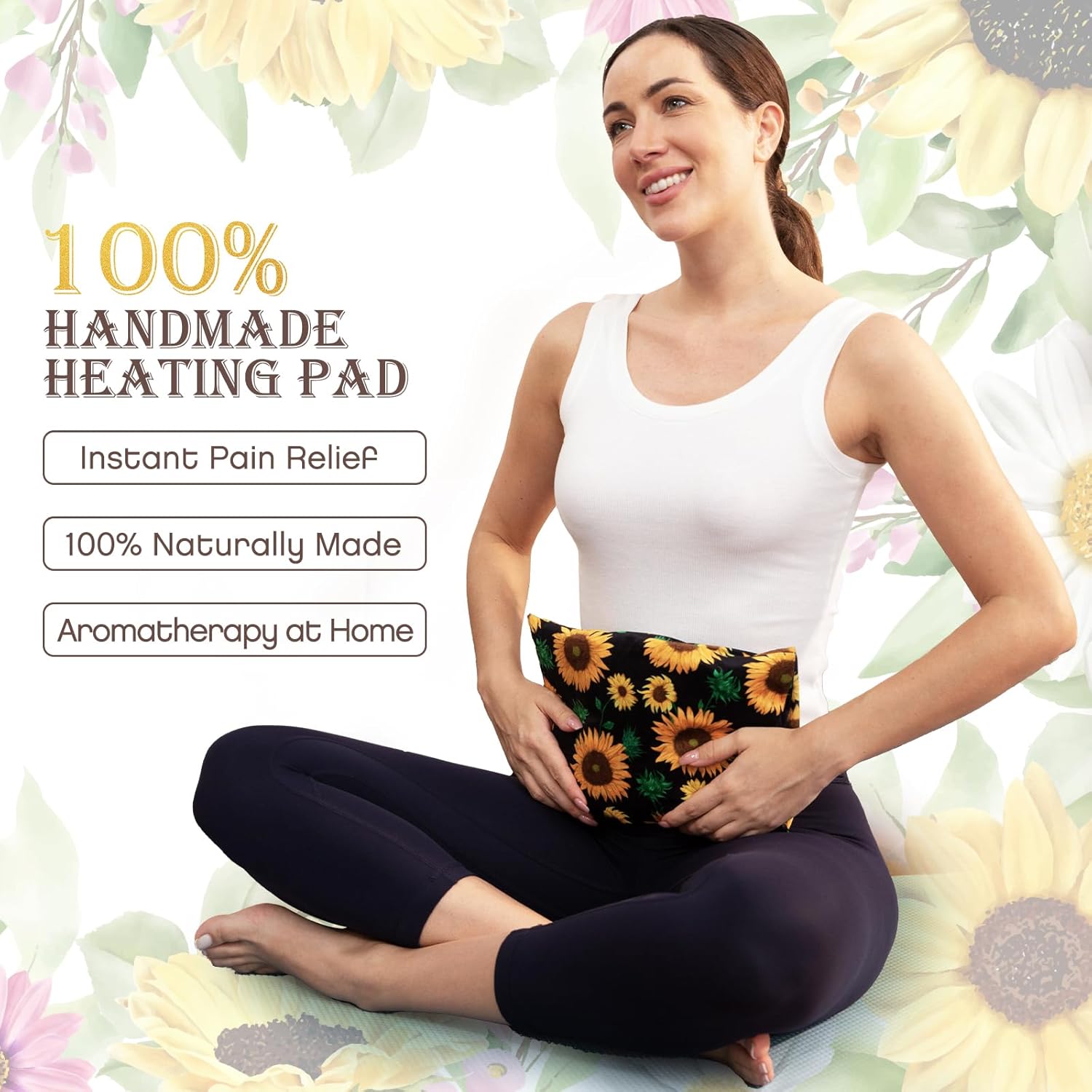 Hihealer Microwave Heating pad for Neck, Shoulder, Back Pain Relief, Portable Heating pad Microwave Cramp, Lavender and Flaxseed Filling, Female self-Care Gift, scentless (12x7)