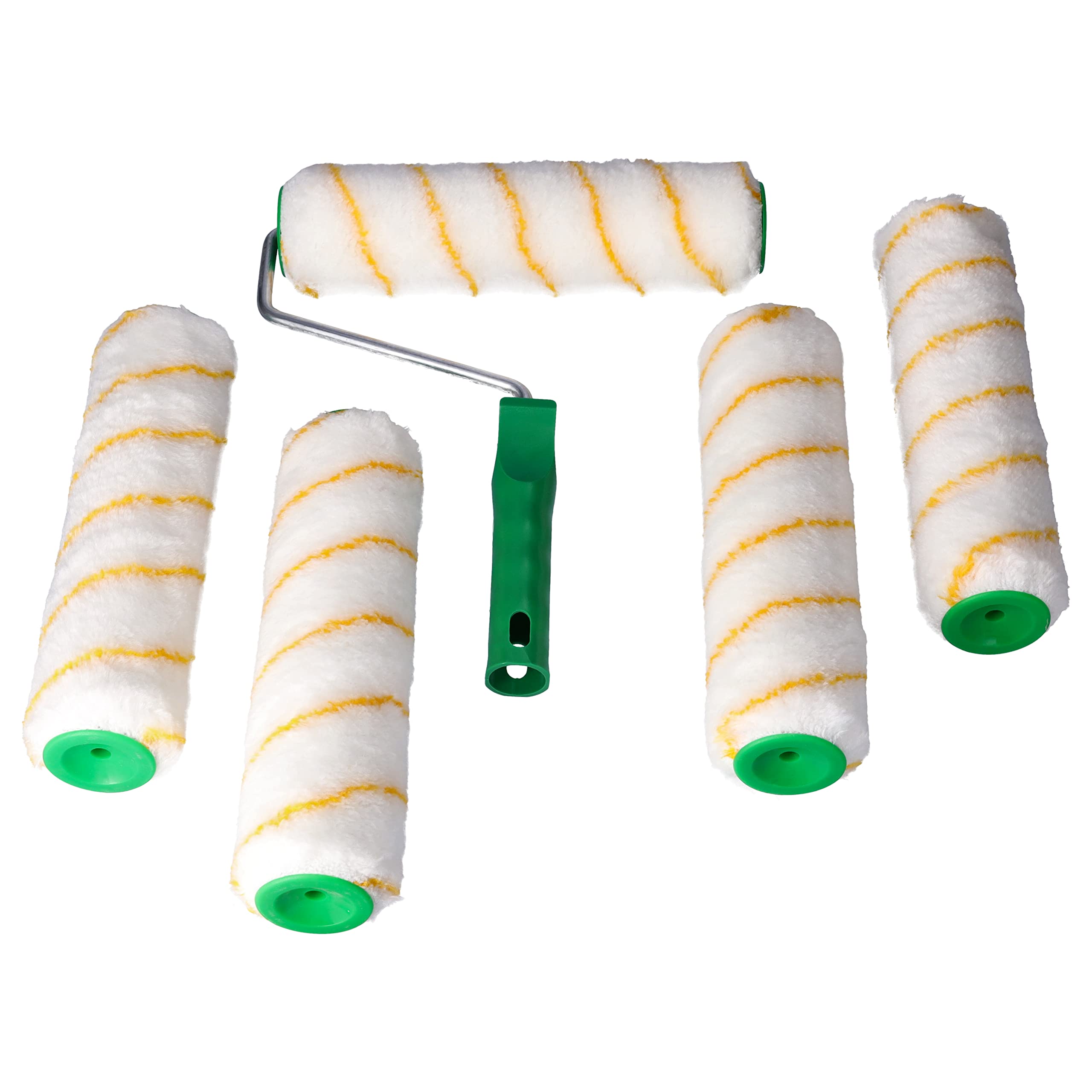 ToolSpace rodillo de pintura - juego de 6 piezas rodillo de pintura profesional, 5 rodillos de pintura (ancho 25cm) 12 mm pelo mango poliacrílico 8mm/25cm varilla telescópica acoplable pintor