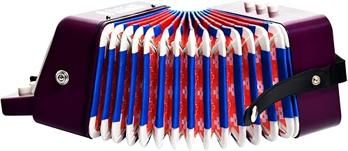 Miniatura 4 de MUSICUBE Acordeón para niños Instrumento de juguete con 10 teclas Botón Acordeón pequeño para niños y niñas Instrumento musical educativo Juguetes