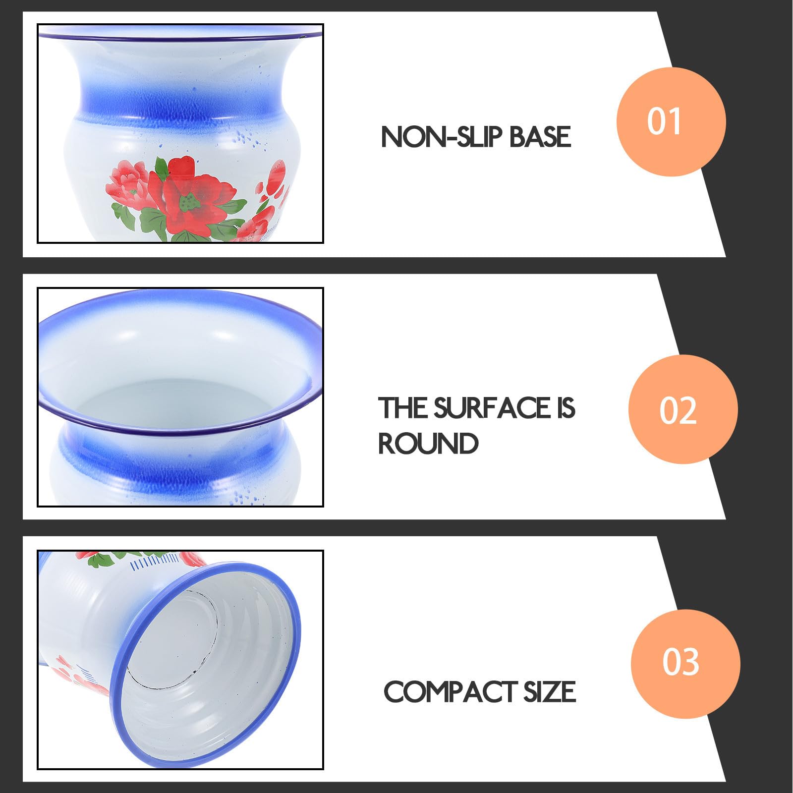 Escupidera Creativa para Orinal Vintage de Hierro Azul, Resistente y Fácil de Limpiar, Adecuado Hogar Varios estilos
