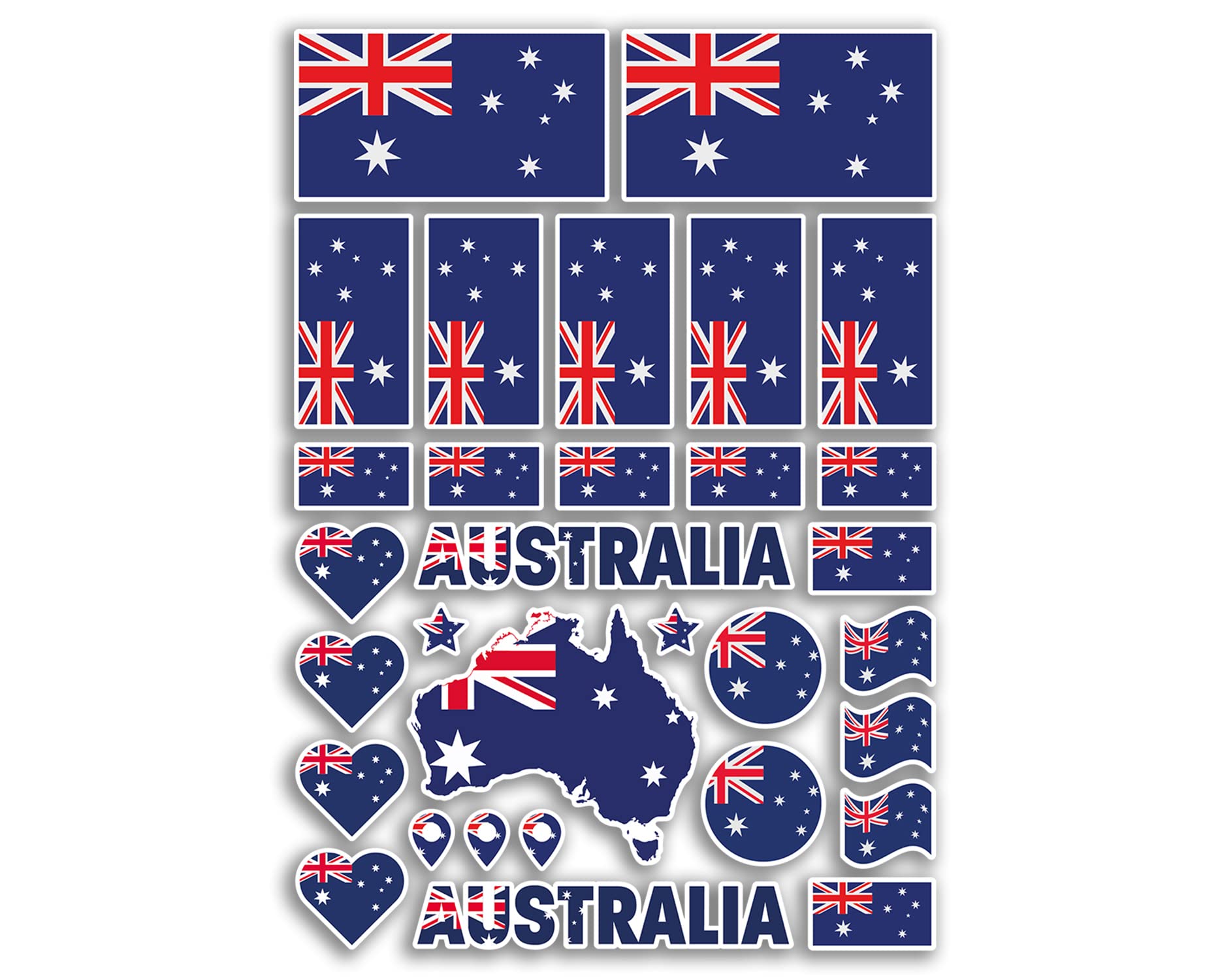 A4 Sticker Sheet Australia Flags Vinyl Stickers - Australian Country World National Flag Vacation Travel Holiday Car Aesthetic #80098
