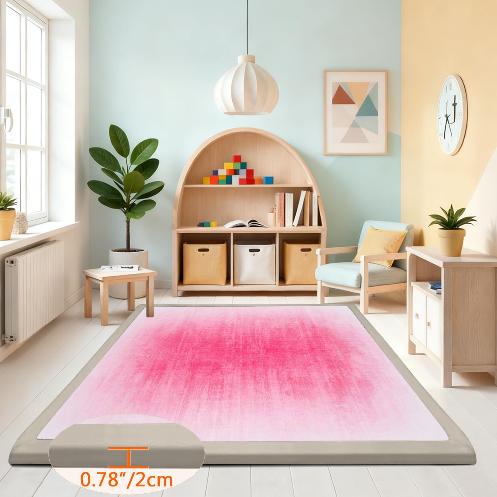 Alfombra Infantil Suelo para Bebes Suave Esterilla Bebe Gateo para Habitación del Niño o la Niña 2 CM Grosor Alfombra de Terciopelo Coral para Niños 200 x 290cm