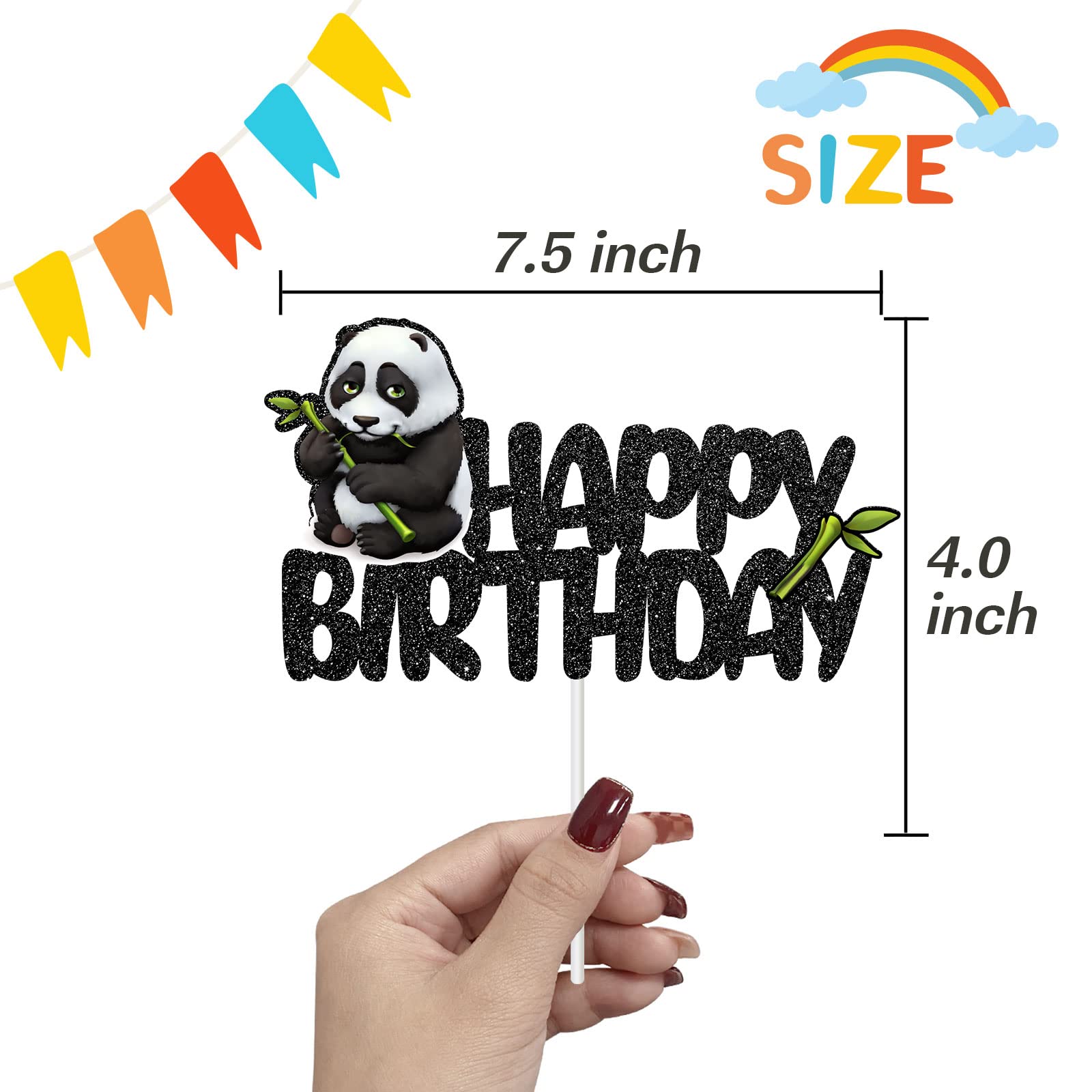 Decorazioni Panda per Bambini - Set Compleanno con Banner, Palloncini e Torta Topper per Ragazzi e Ragazze, Tema Festa