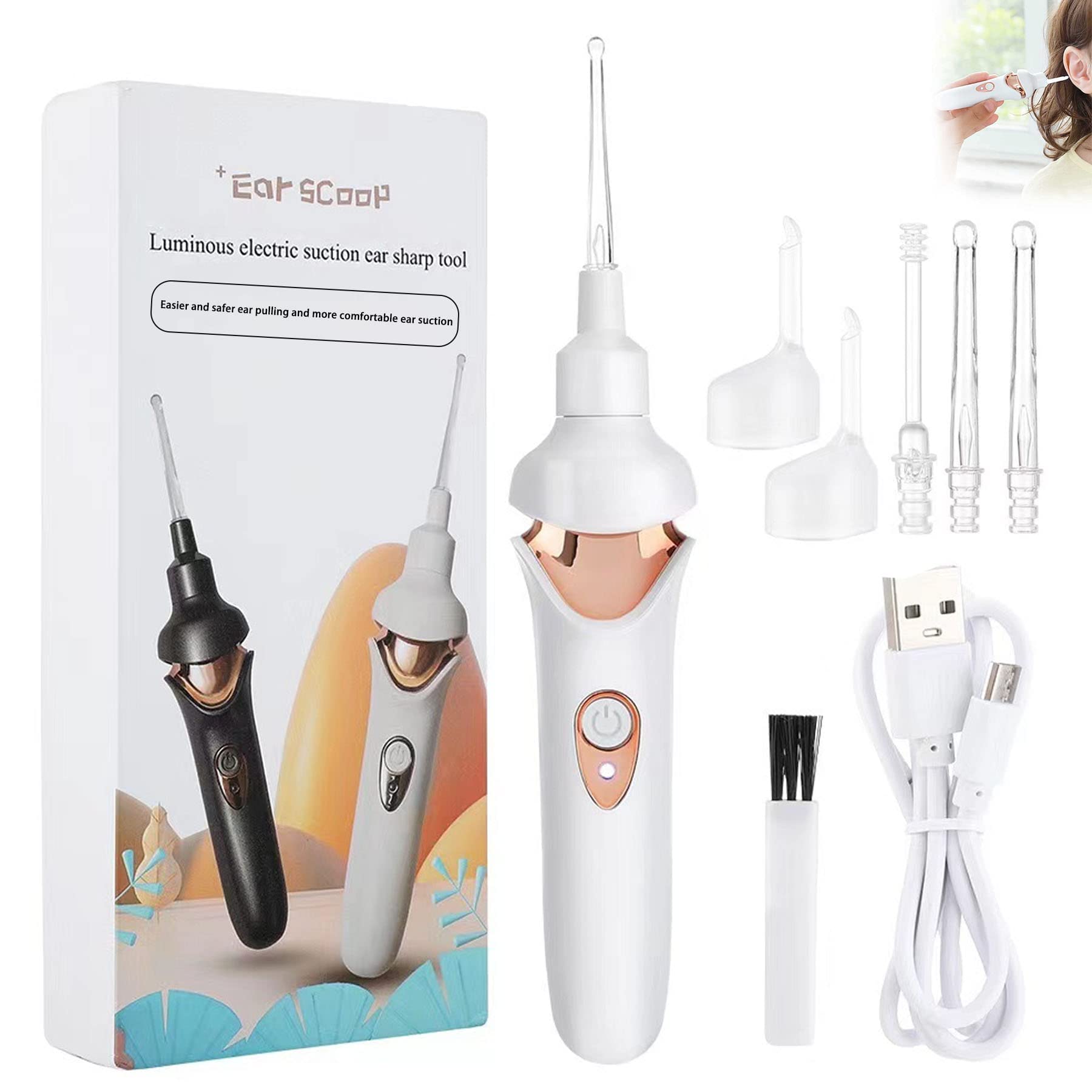 Amazon.co.jp: 耳垢掃除機 電動イヤークリーナー ライト付き