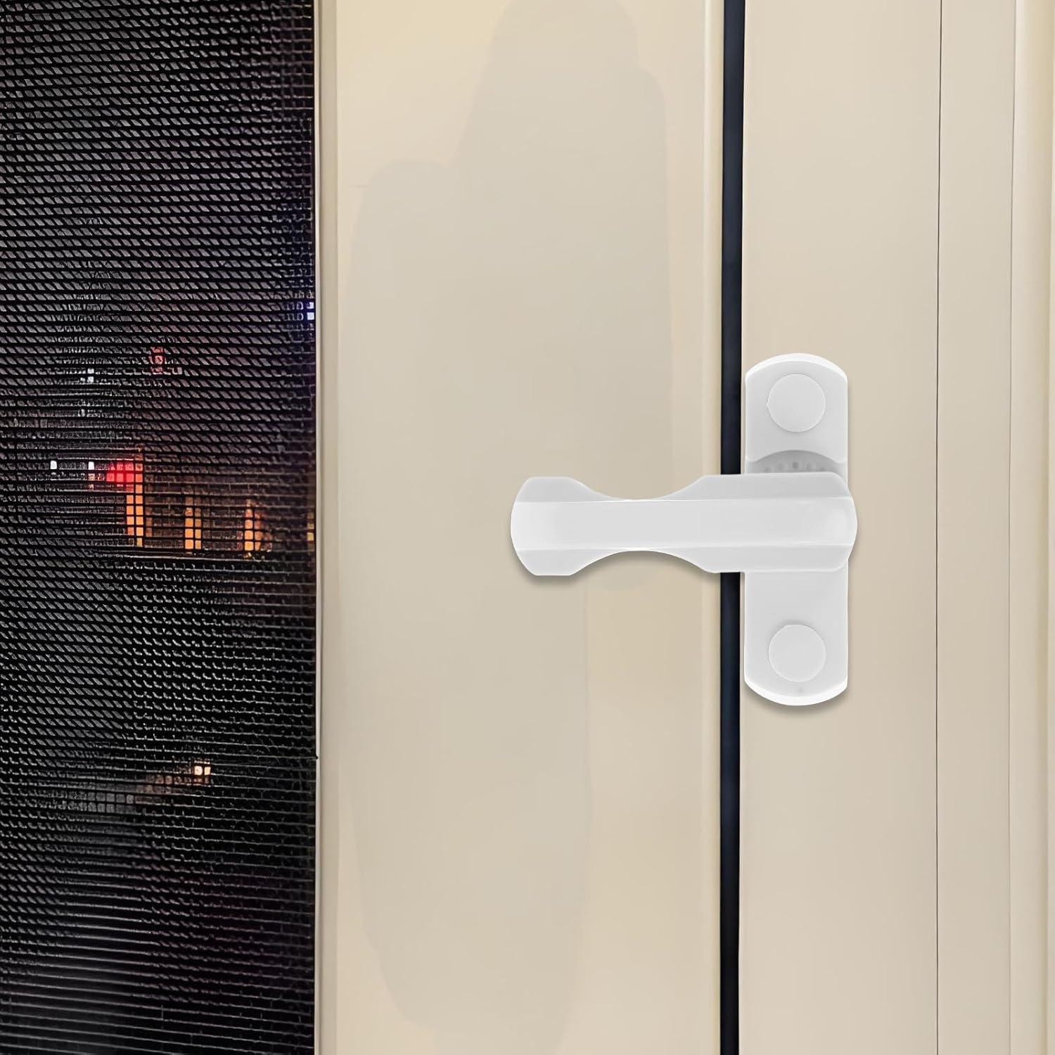 T-Shaped Window Latch Locks 6pcs White Composite Material Childproof Window Handle Lock Home Security for Living Room Bedroom Kitchen