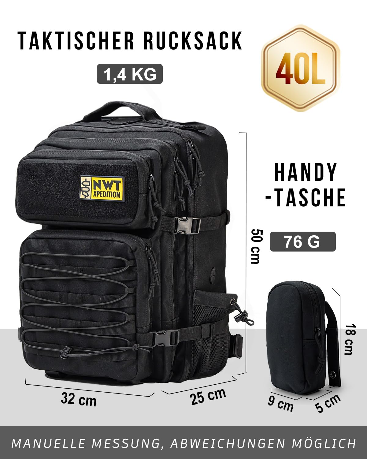 Military Tactical Backpack,Sturdy Work & Molle Laptop Army Pack for Hiking Camping Travel Fishing Gym