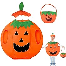 Huifengjie Costume da Zucca , con Cappello e Sacchetti di Caramelle, Vestiti Bambino, Per Halloween Cosplay Party Carnevale Festa in Maschera