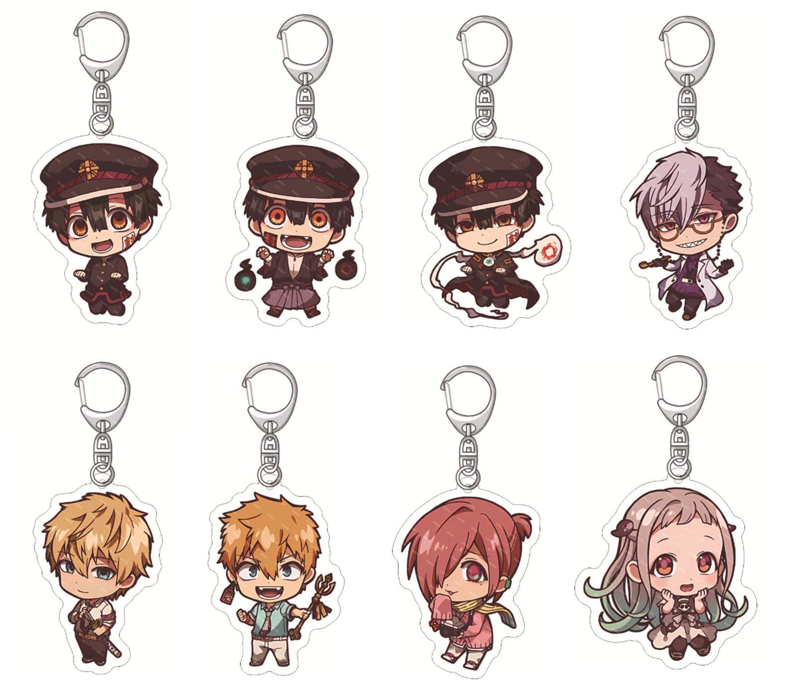 GO2COSYSet of 8 Anime Toilet Bound Hanako Kun Acrylic Keychain Minamoto Kou Pendant Key Chain