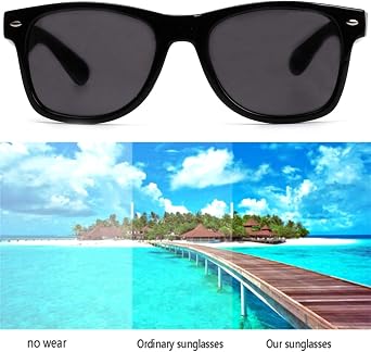 VANANA Classic Retro Sunglasses Vintage Black Square Frame for Men Women Outdoor Fishing Driving Climbing Unisex
