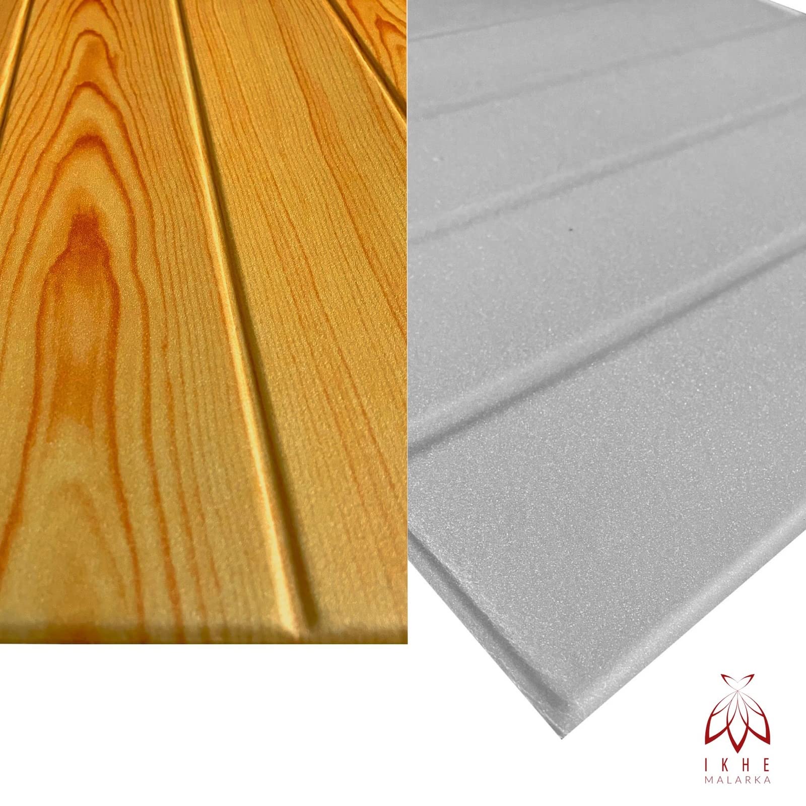 Polystyrène PS Panneaux de plafond 50x50cm lambris de plafond aspect bois imitation bois panneau muraux épaisseur 2-3mm (10 m² / 40 pièces)