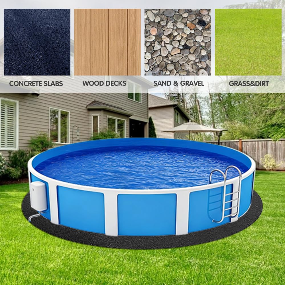 Base de Piscina Redonda, 2M Lona de Suelo Redonda, Protector Suelo Piscina Redonda, Base de Suelo para Patios, Jardines, Piscinas Elevadas y Bañeras