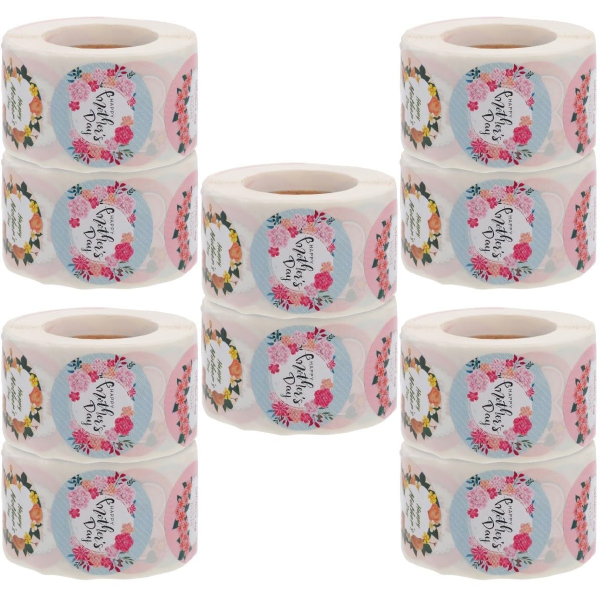 Didiseaon 10 Rotoli Adesivi Decorativi per Festa della Mamma, Cuore | Carta, per Decorare Biglietti e Regali, Etichette Adesive, Uso su Confezioni e Sacchetti