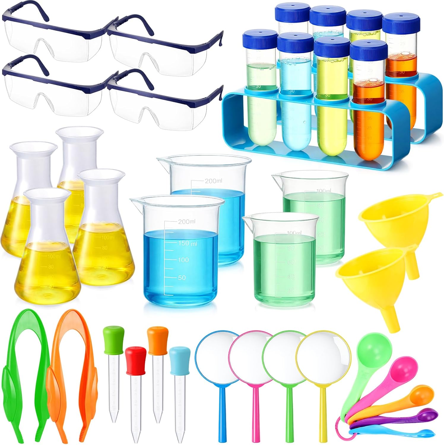 39 Pcs Science Kits for Kids Educational Lab Science Experiments Early Learning Set Include Beakers and Test Tubes Droppers for Boys and Girls Birthday Party Gift