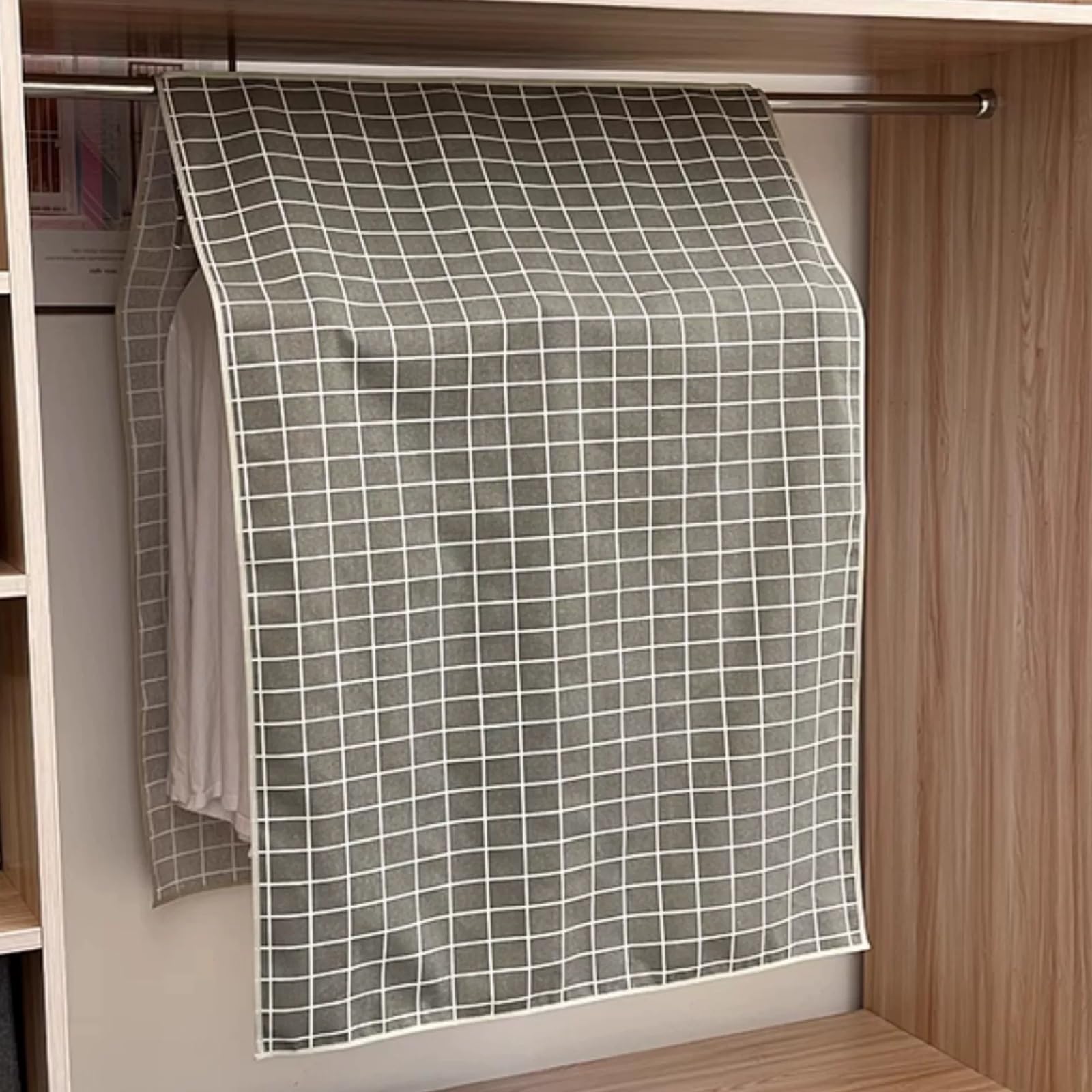Fundas Ropa Armario Colgar de Algodón Bolsas Ropa | Armario Cobertura Total con Cremallera Diseño Ensanchado para Abrigos Chaquetas(White,150*134cm/59*53in)