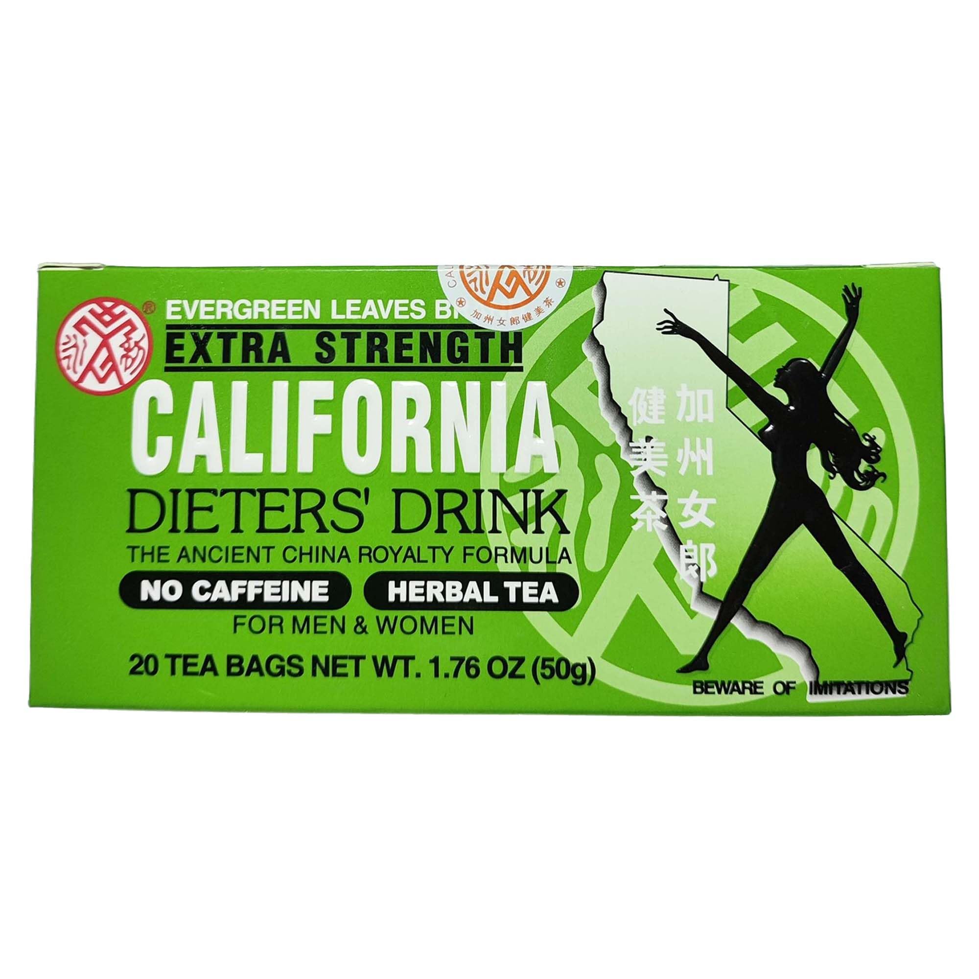 Evergreen Leaves California Dieters Drink – 4 Packungen extra starker Kräuter-Diättee mit Senna-Blättern, koffeinfreier Detox-Tee für schnelles Abnehmen des Körpers, Gewichtsmanagement, natürliche