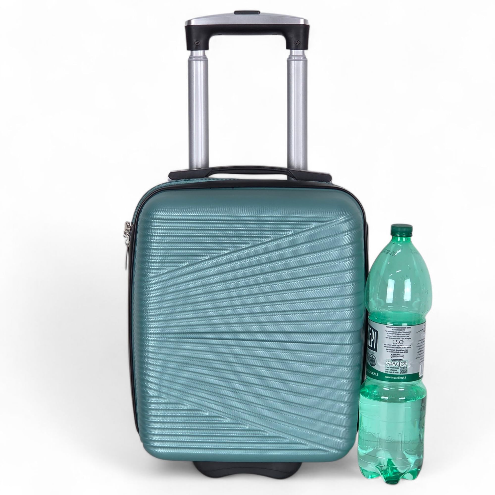 Valigetta Bagaglio a Mano 40x30x20 cm Uomo Donna Ragazzo Ragazza Bambini Rigido 2 Ruote Maniglia Telescopica Valigia Compatta Piccola da Cabina Ryanair EasyJet Multicolore Offerta Mod:1203 (Verde)