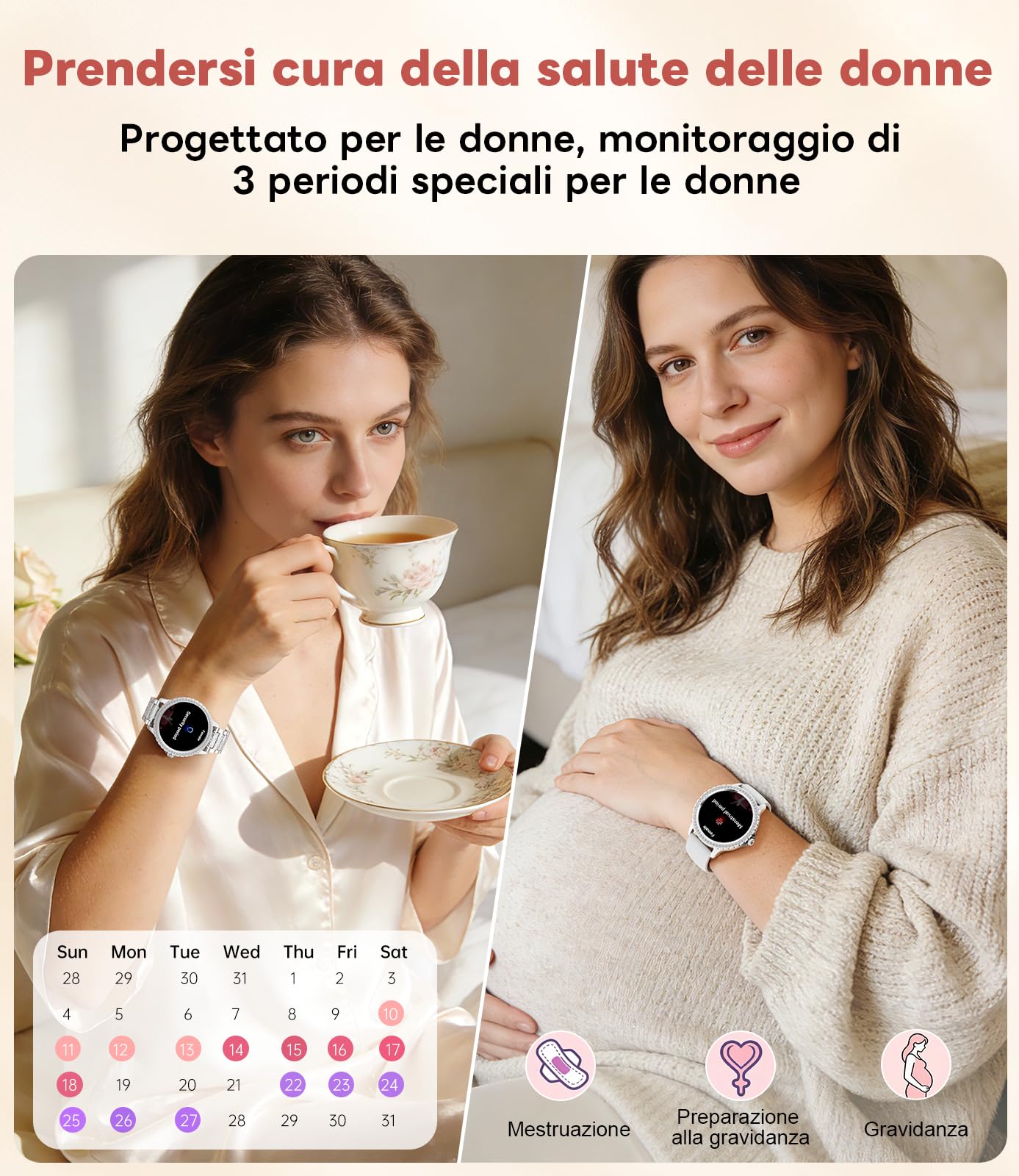 LIGE Smartwatch Donna, 1.32" Diamante Orologio Smart Watch, Argento | 500+ Quadranti, IP68 Impermeabile, Monitoraggio Sonno, Frequenza Cardiaca, 100+ Sports, Cinturino in Acciaio Inossidabile