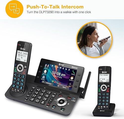 Miniatura 10 de AT&T Teléfono inalámbrico DECT 6.0 de 2 teléfonos inalámbricos para el hogar y la empresa con contestador, pantalla a color de 5", atajo de un solo