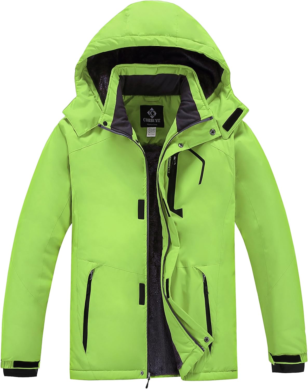 Men’s Waterproof Ski Jacket – Snowboard Coats with Fleece Lining, Warm Parka with Hood for Ultimate Snow Protection