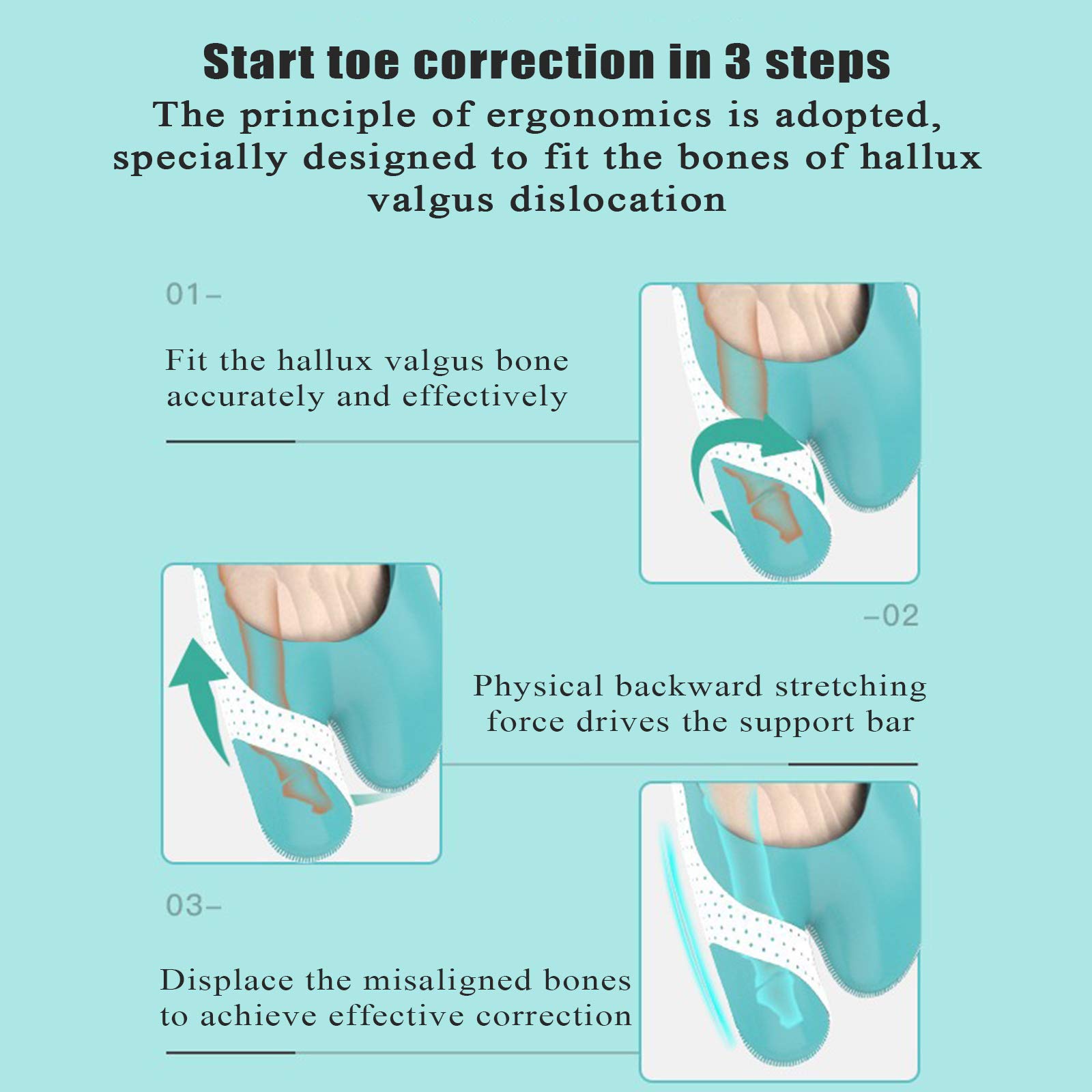 Correttore per alluce valgo per uomini e donne, di alta qualità, correttore ortopedico per alluce valgo, leggero e traspirante, per la cura dei piedi, pedicure