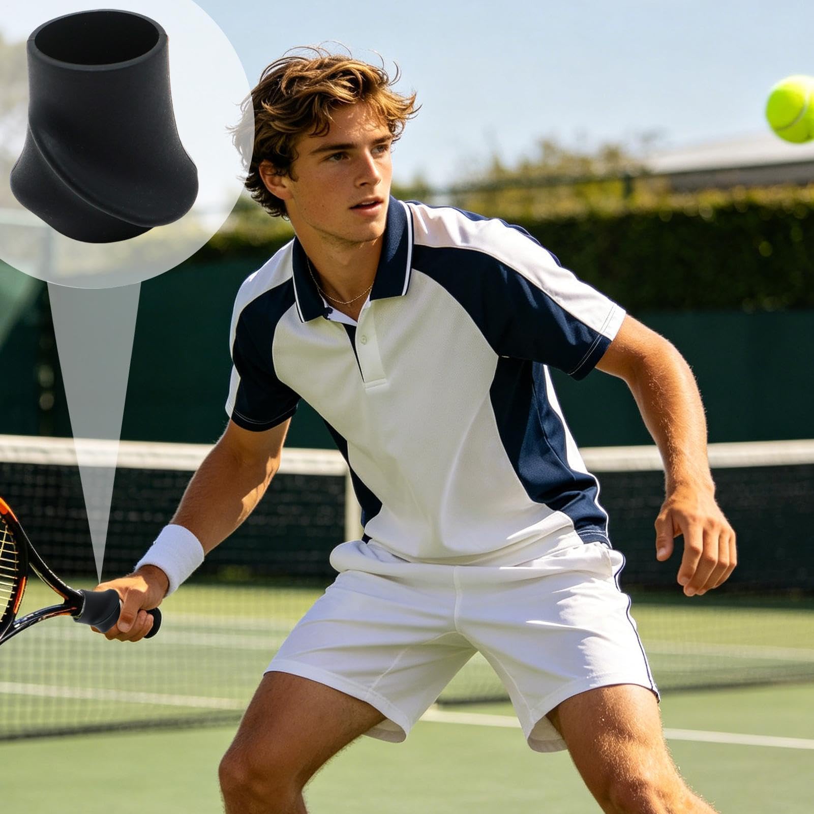 Corrector de agarre de tenis, herramienta de ayuda para posicionamiento de mano y mejora de control