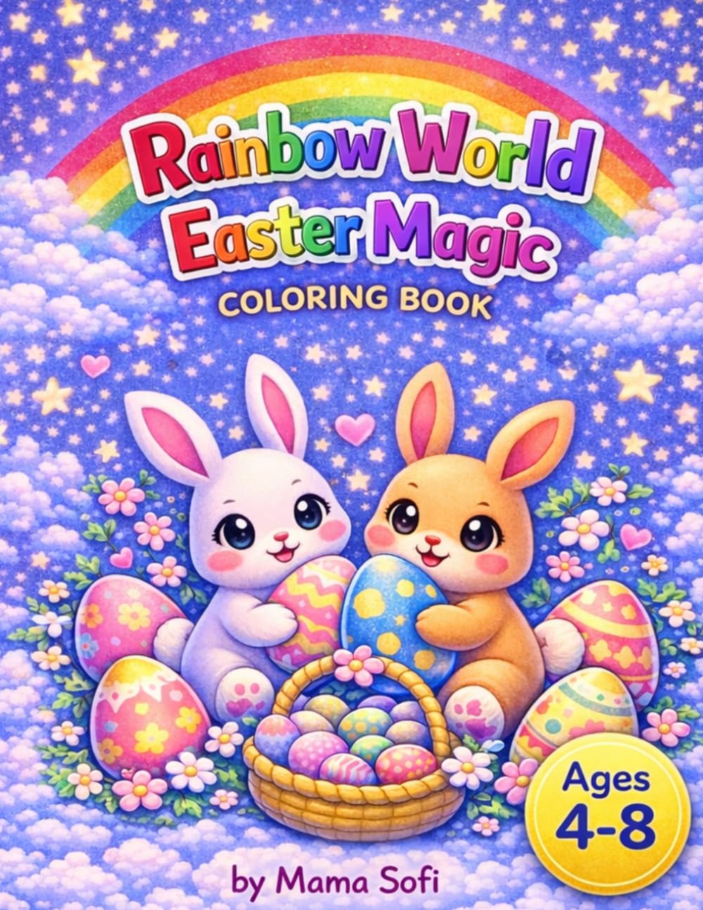 Rainbow World Easter Magic: Eggs and Bunnies Coloring Book