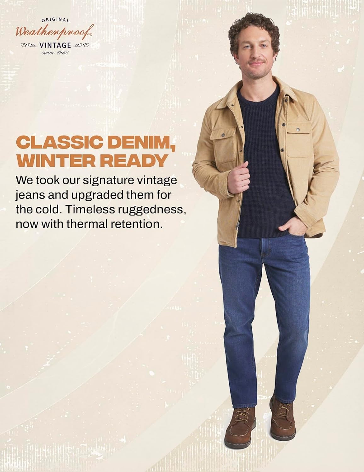 Weatherproof Vintage Fleece Lined Jeans Men - Regular Fit | Soft & Warm, Cold Weather Insulated Fleece Winter Pants for Men - Image 9