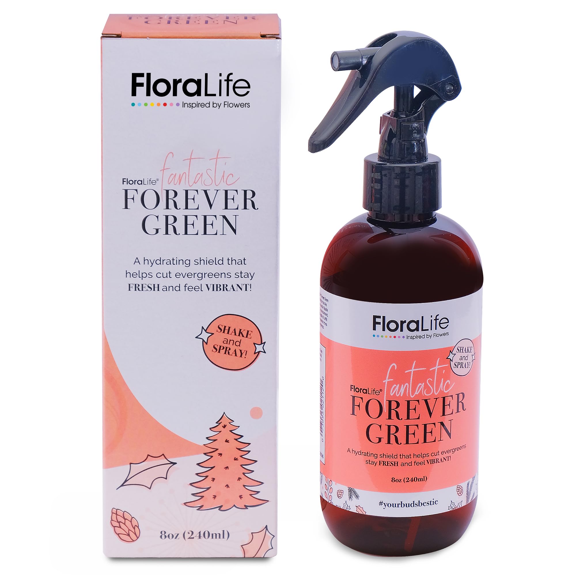 Forever Green - Hydrating Shield Spray for Fresh & Vibrant Cut Evergreens & Leatherleafs - 8oz