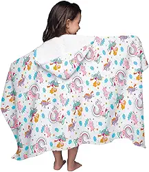 Toalha Capuz Banho Infantil Criança Algodão Felpuda Menina Estampa Unicórnio