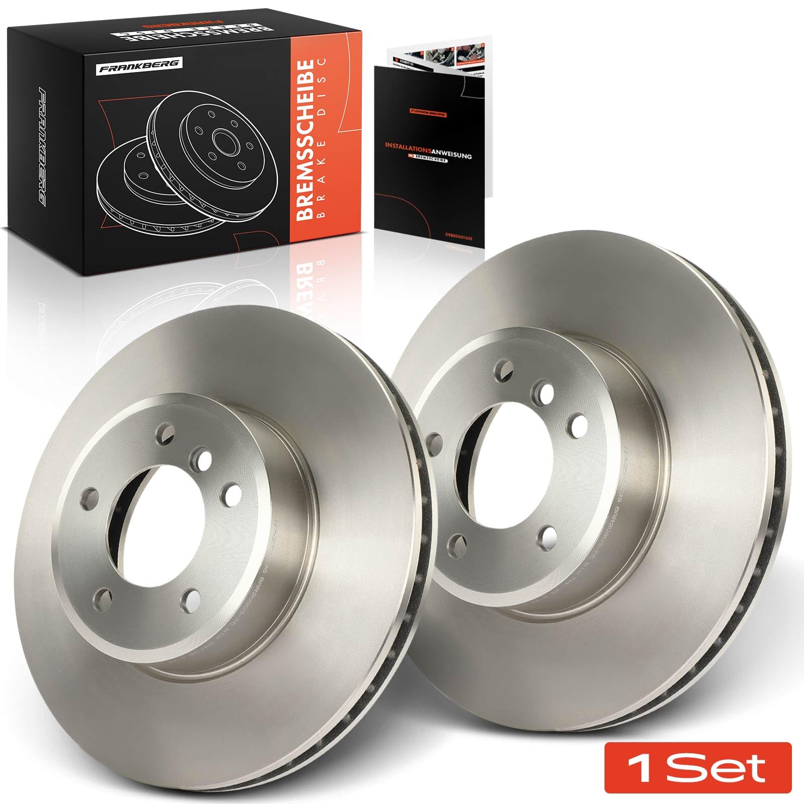 Frankberg 2 discos de freno delanteros ventilados Ø324 mm 34116753221 | Compatible con: Serie 6 Convertible E64, Serie 6 E63, Serie 5 E60, Serie 5 Touring E61