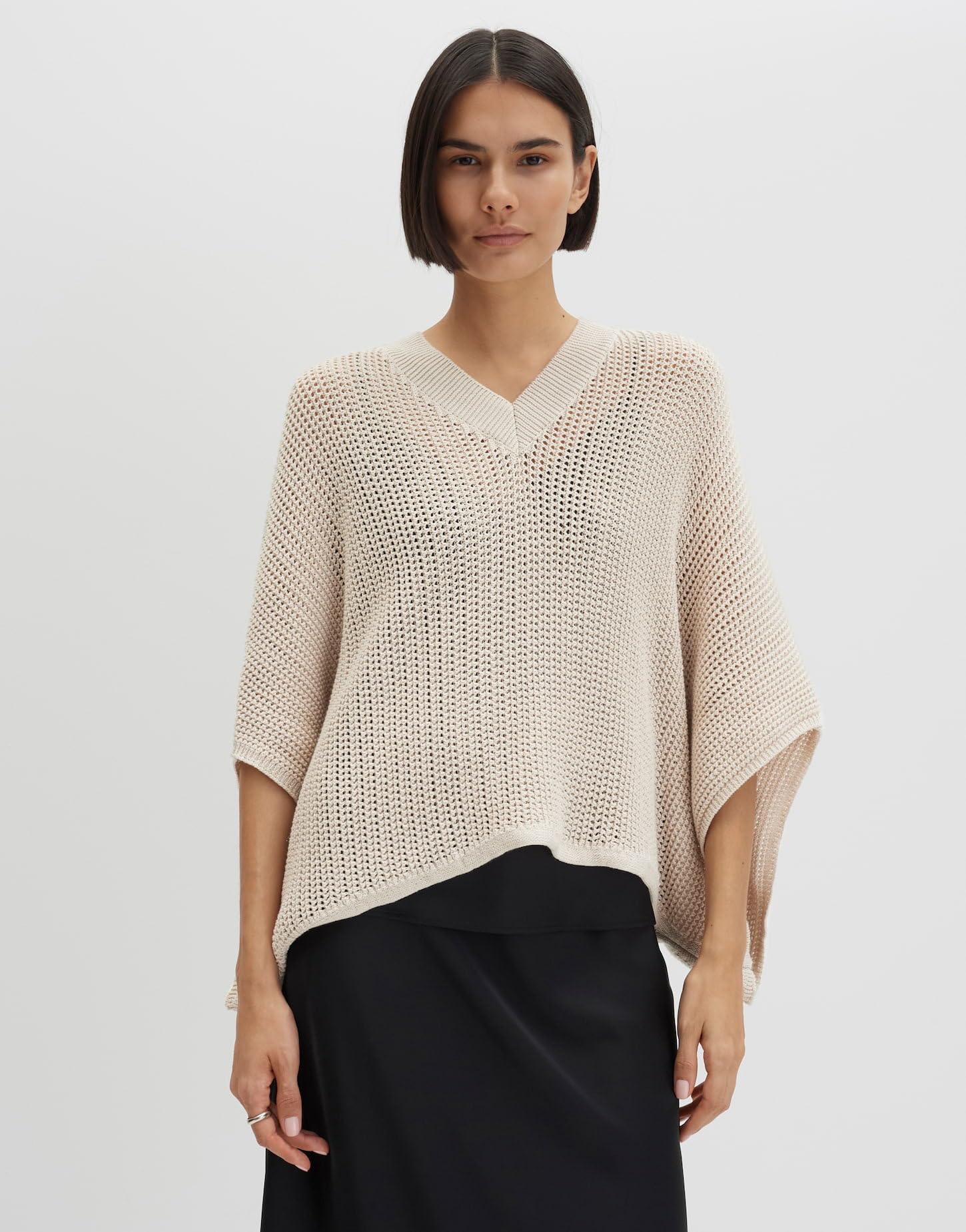 someday Damen Poncho/Cape | Strick Poncho aus BCI Cotton Mix