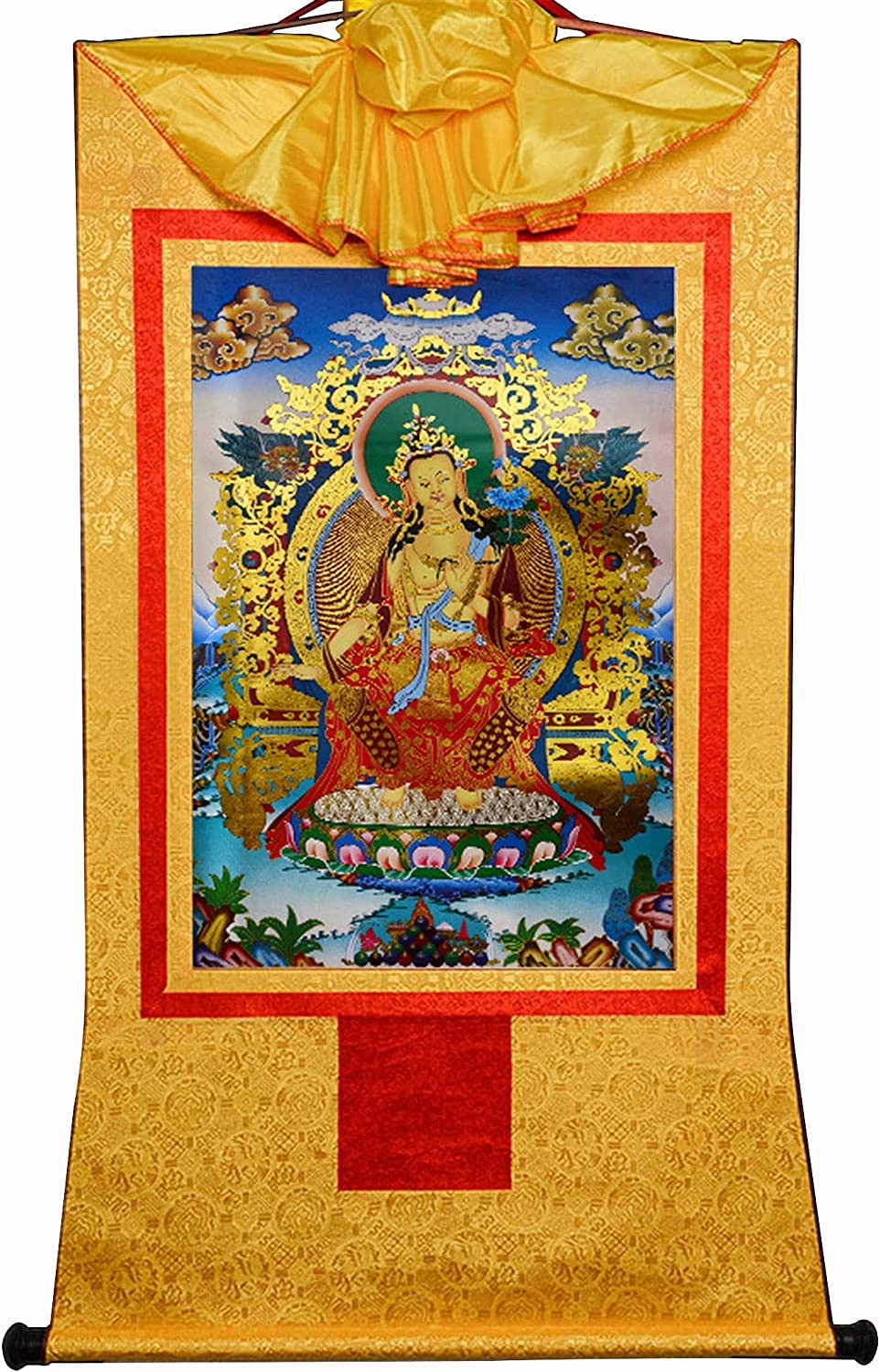 VHKJewE Maitreya, Buddhist Thangka Brocade(Unique Colour,Small(35cm*27cm))