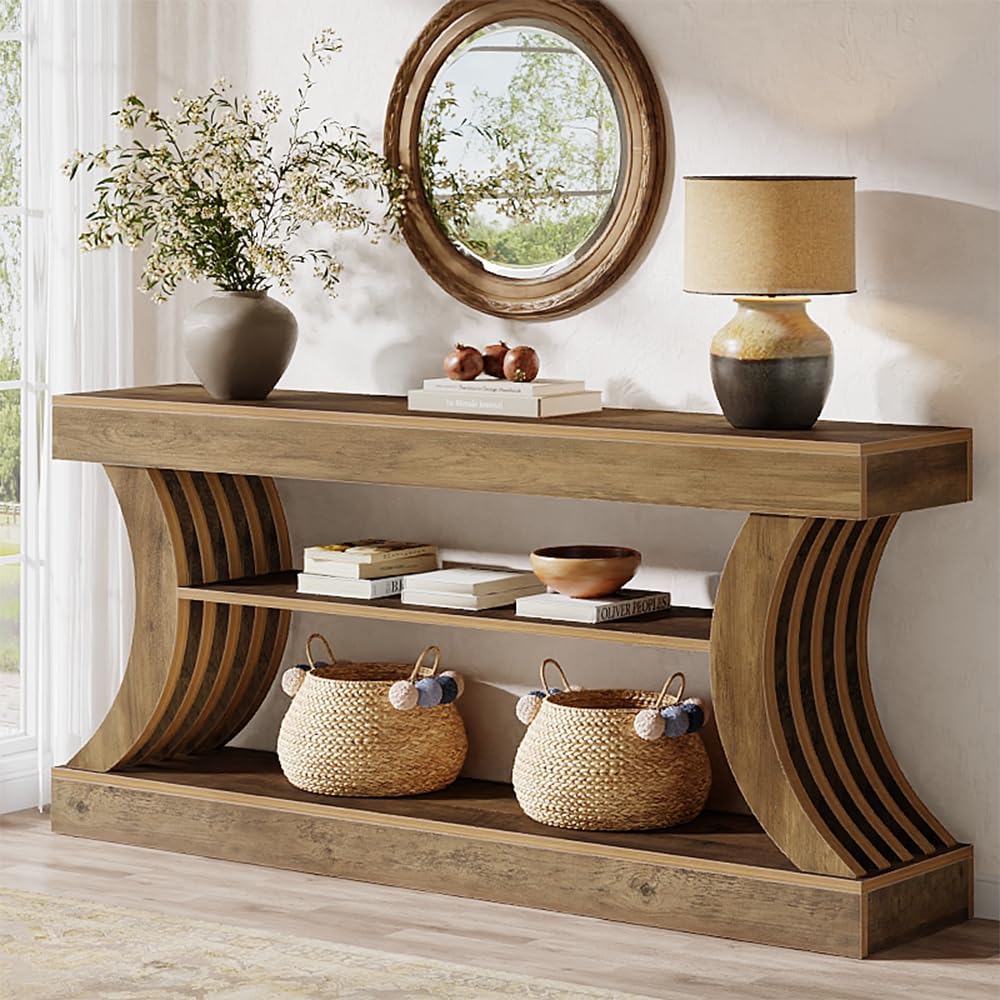 Farmhouse Console Table - 70.9" with Storage