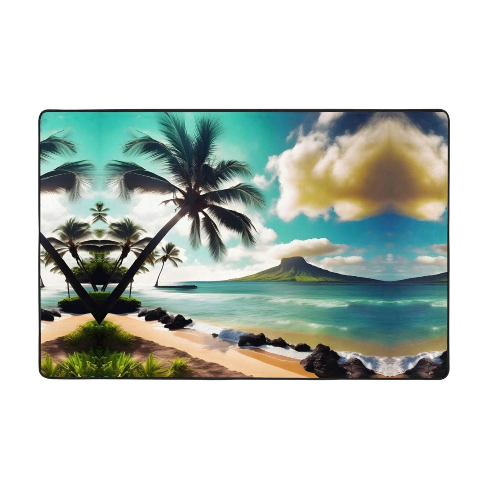 Tapis palmier tropical super doux pour le salon et la chambre d'enfant
