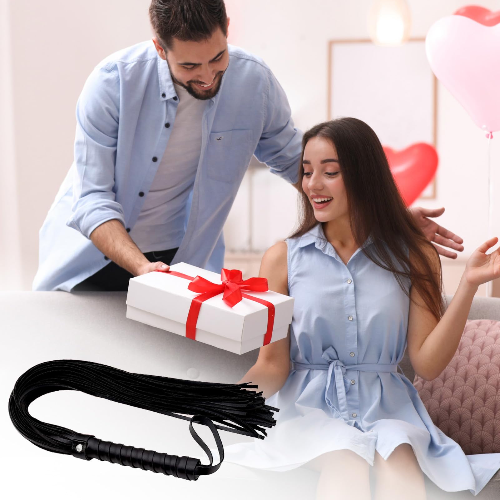 Frusta Nera da 48 cm, Frusta da Equitazione con Impugnatura in Pelle, Adatta per spettacoli equestri, addestramento Cavalli, spettacoli teatrali e Giochi di Ruolo