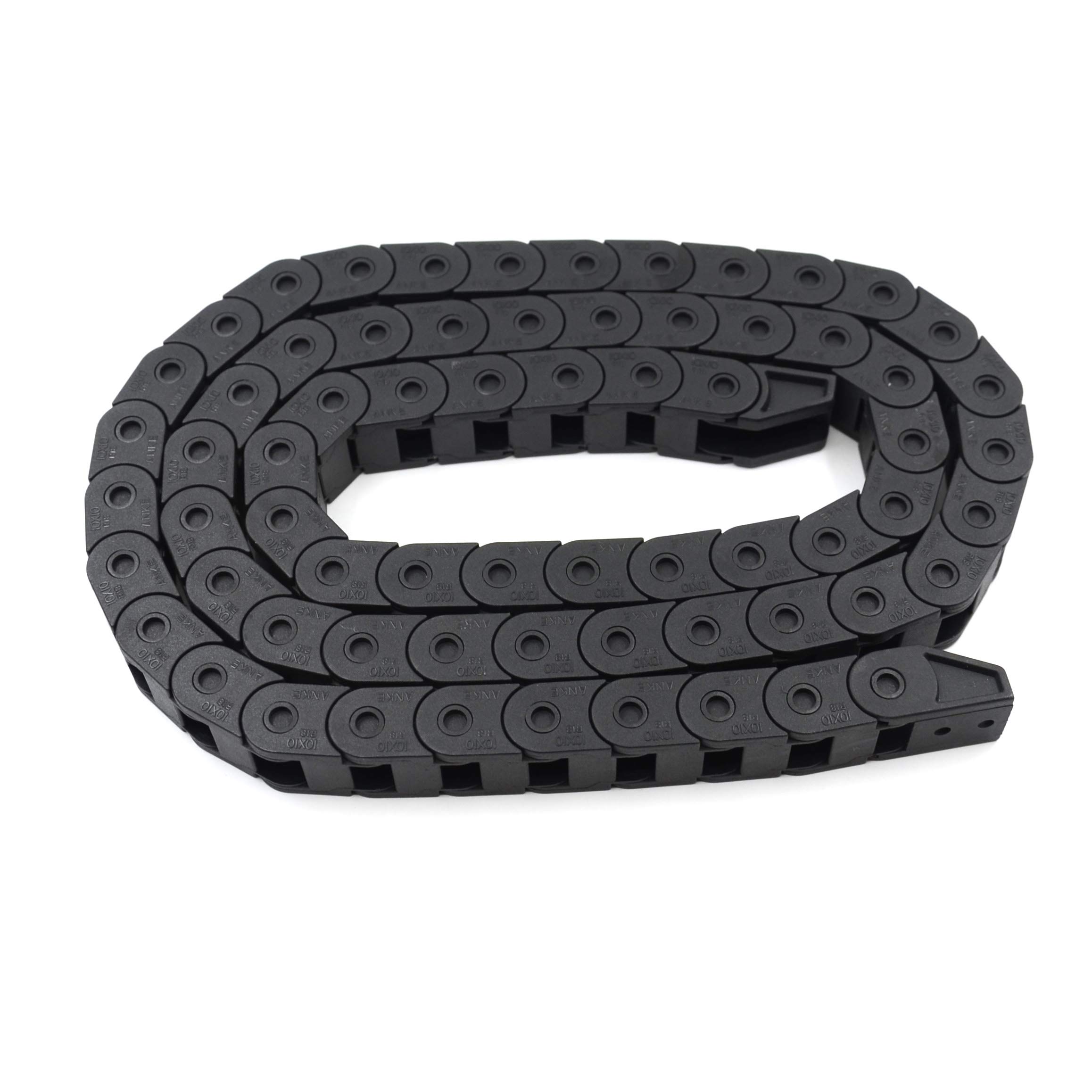 Befenybay Black R18 Internal Size 10X10mm 1Meter Length Plastic Flexible Drag Chain Cable Wire Carrier Closed Type For 3D Printer And Cnc Machines (10Mmx10mm-Close)