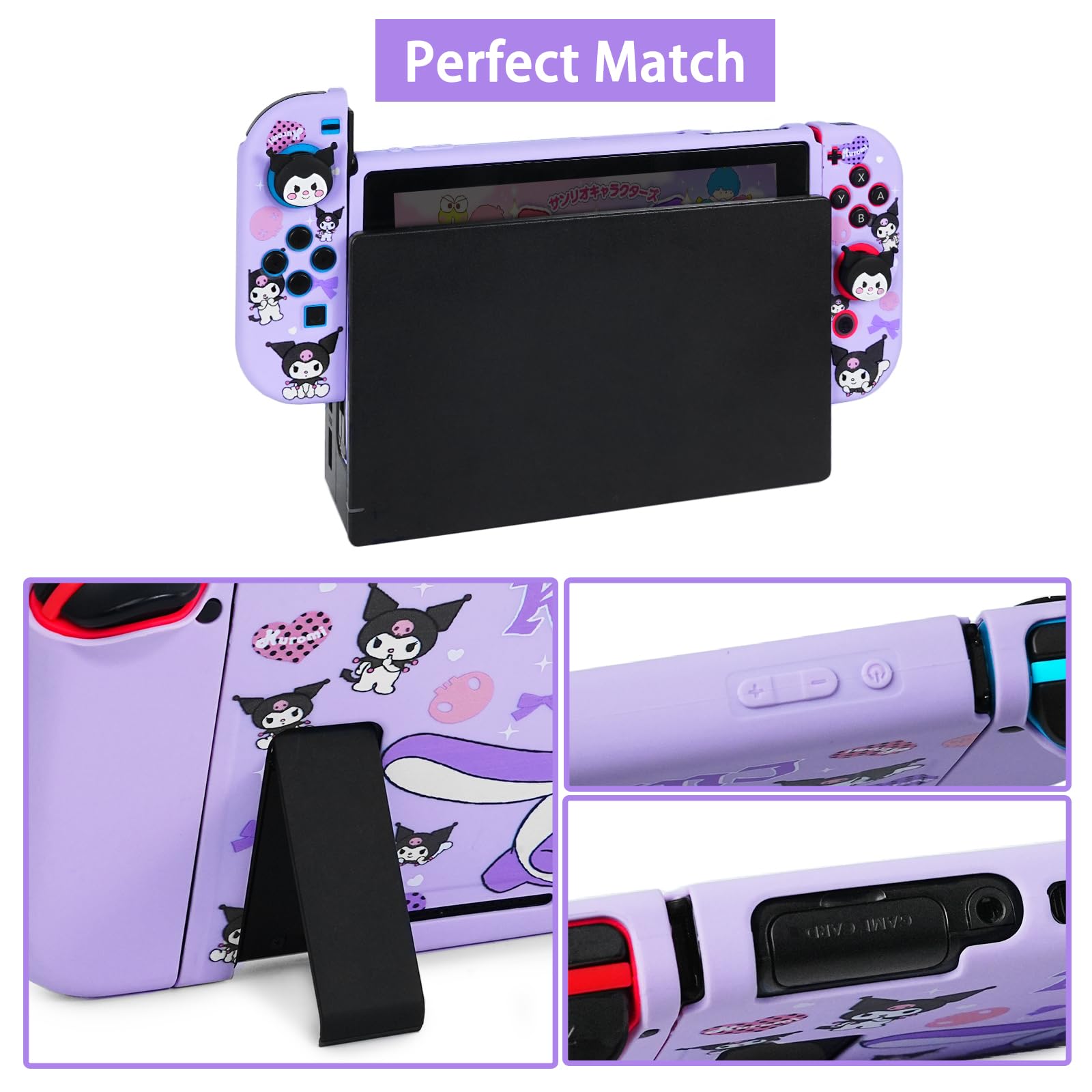 TIKOdirect Funda de transporte para Nintendo Switch, bonita bolsa de viaje portátil en diseño actualizado de 7 en 1, Púrpura K, Switch