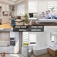 Vista 4 de Persianas horizontales de cebra personalizadas y sin cordones, persianas enrollables de doble capa, transparentes o con control de luz de privacidad