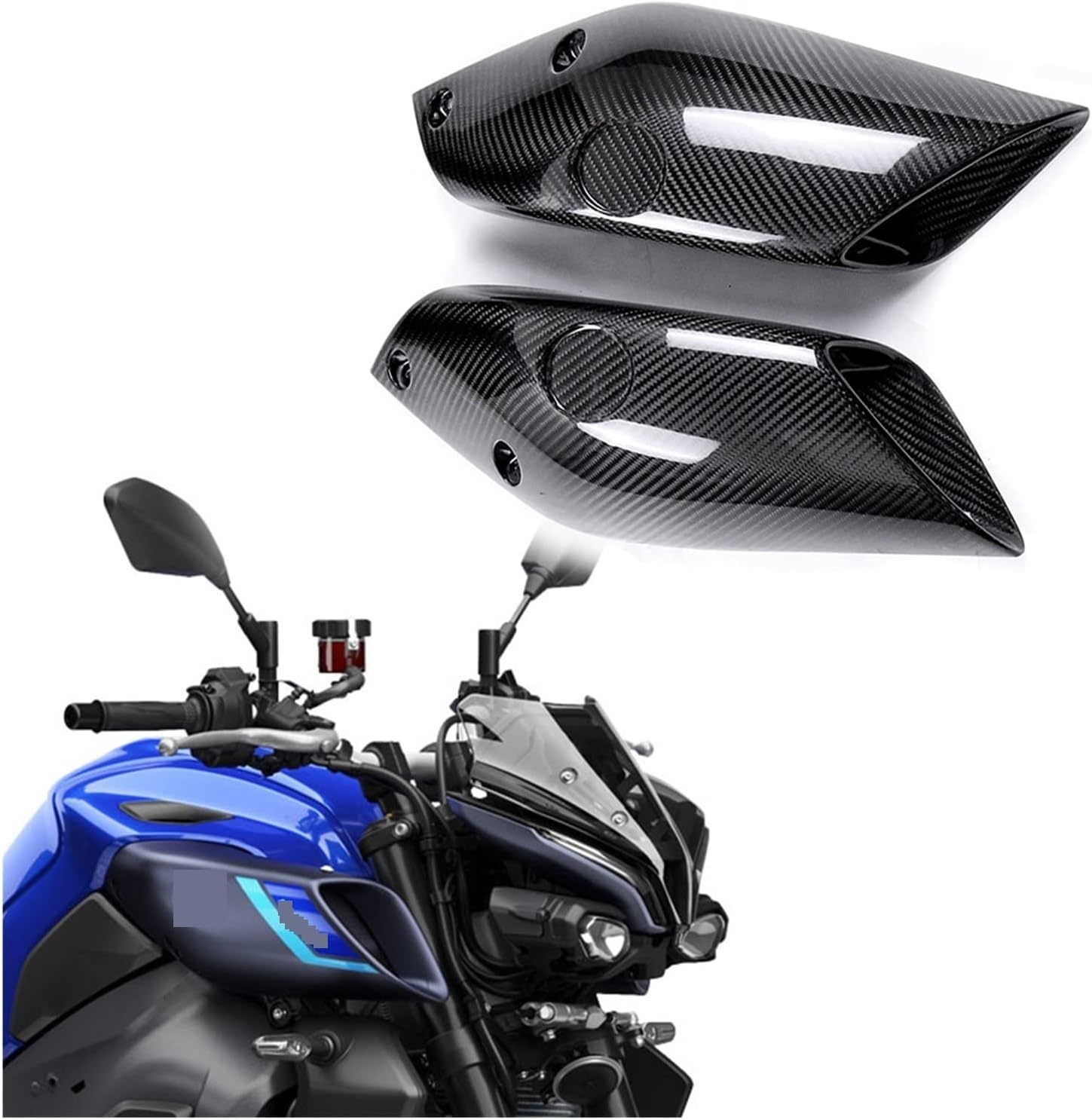 3K Carbon Fiber Motorcycle Accessories Winglets Air Deflector Cover Fairing Parts Kits Compatible With Yamaha MT-10 FZ-10 MT10 2022 2023