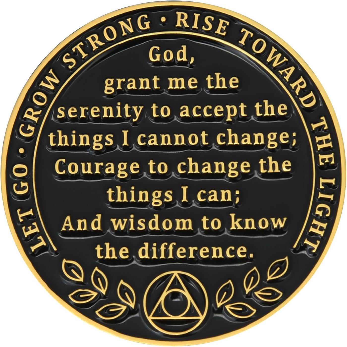 5Pcs 3D Embossed Tree of Life Challenge Coin with Serenity Prayer, Dual-Sided Color Print, Zinc Alloy Collectible (1.574 Inches) (Pack of 5)
