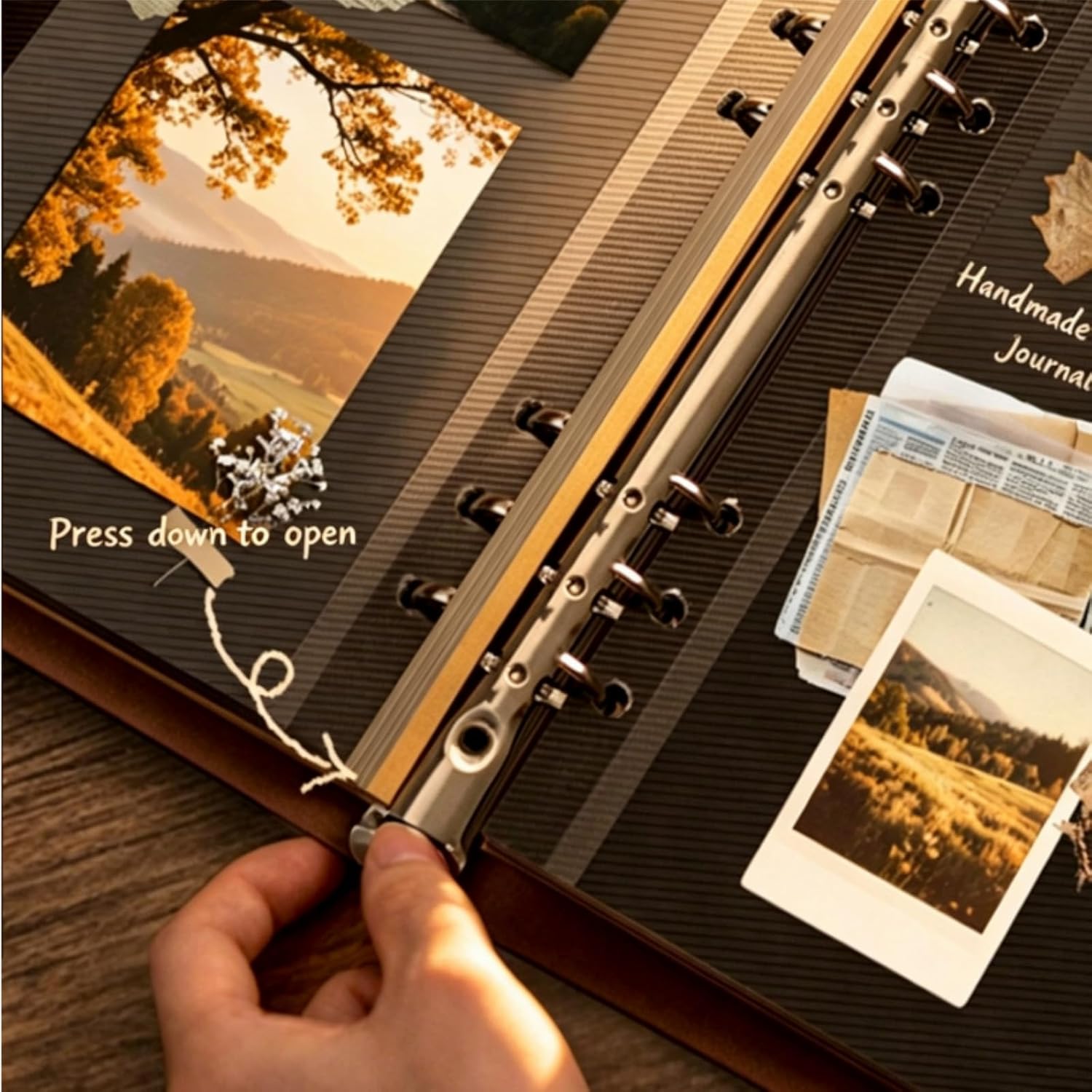 Scrapbook Album,Includes 32 Black Laminated Pages&20 Kraft Paper Sheets