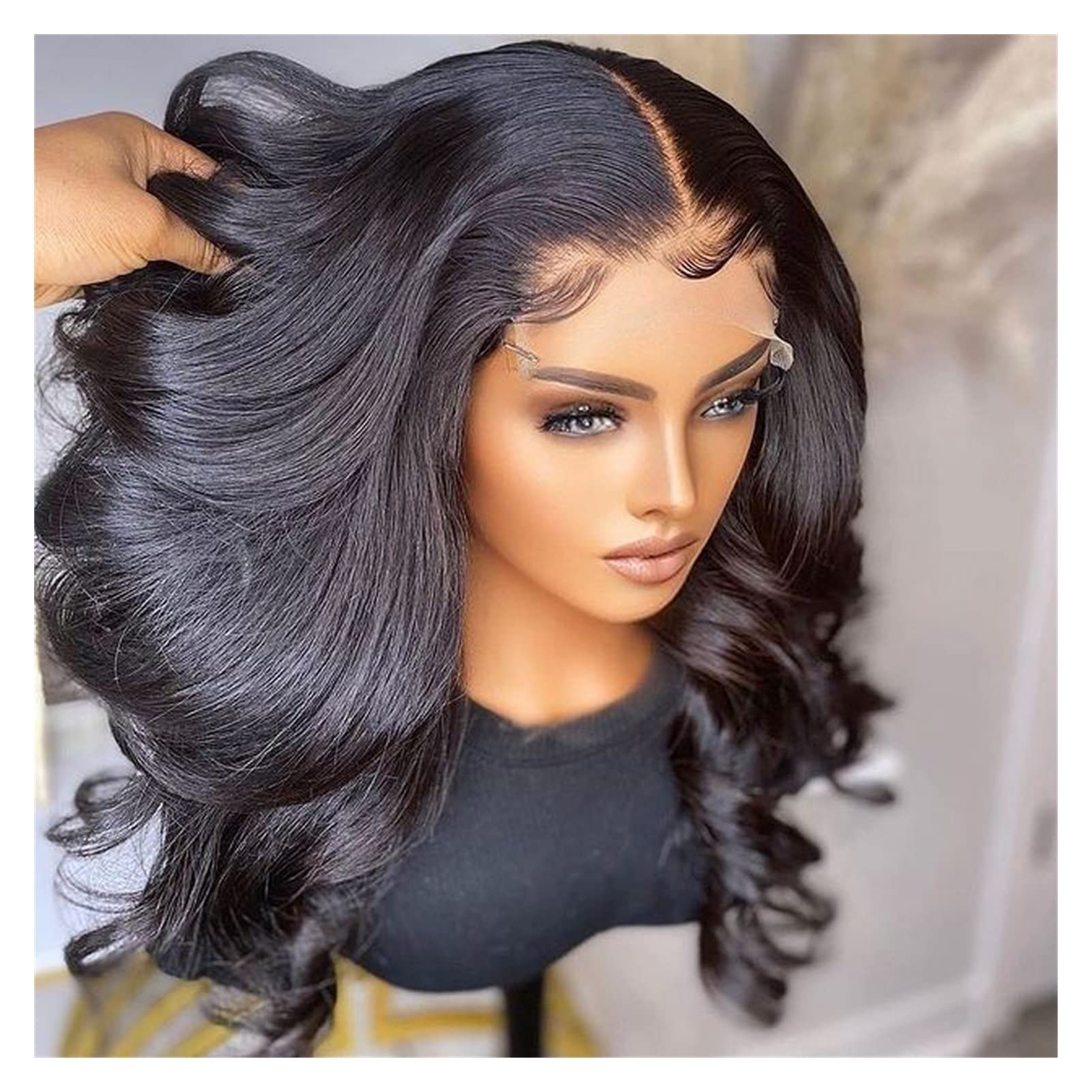 Perruque femme ondulée cheveux humains 13x6 idéale pour vos soirées et vacances