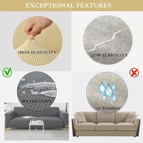 Miniatura 6 de Stretch Sofa Covers Slipcovers, Terylene Anti-Slip Soft Couch Sofa Cover,Soft Elastic Furniture ProtectorsSuitable for Children, Dogs, Jacquard