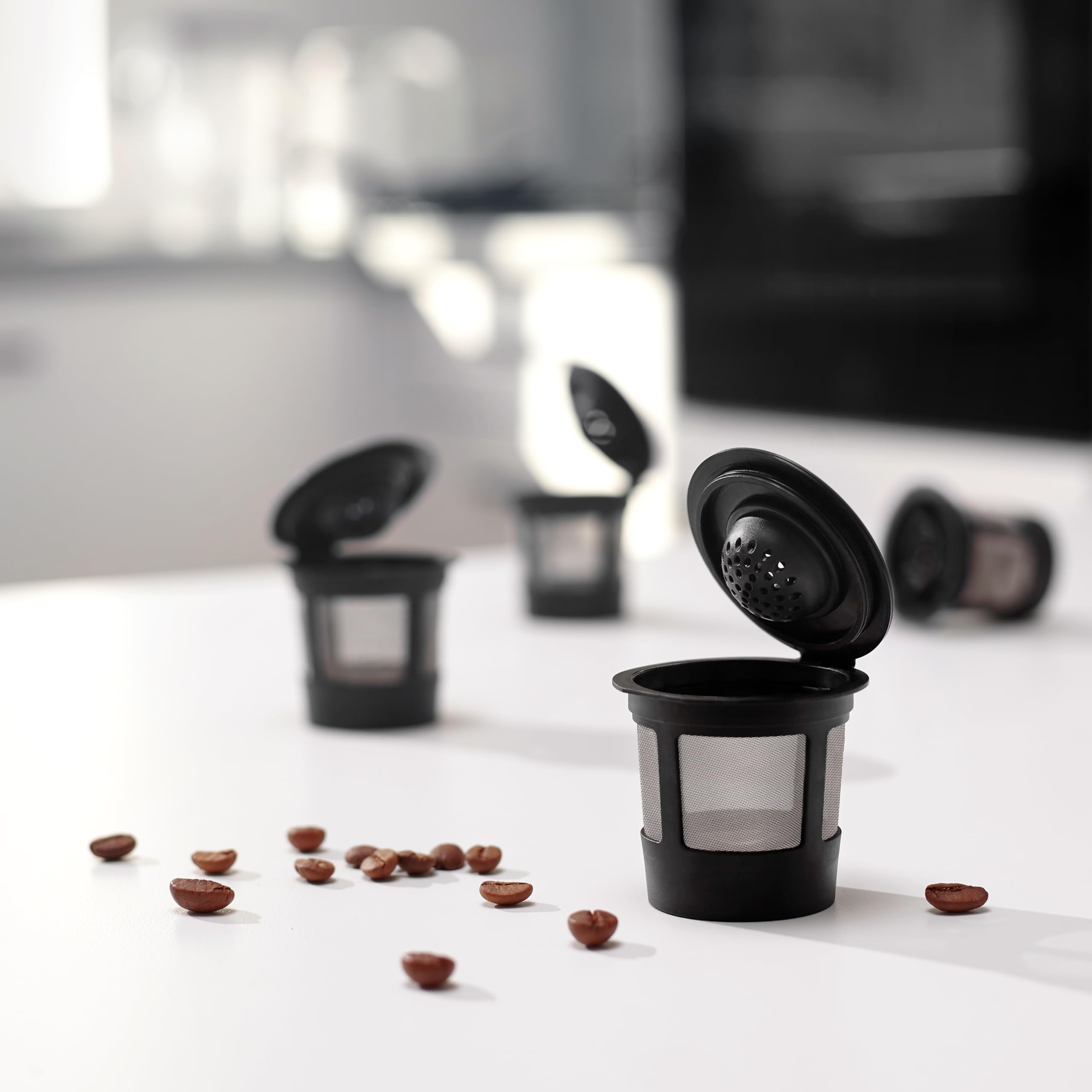 Amazon.com: 4 Black Reusable K Cups for Keurig Coffee Makers - Compatible  with K-Express, K-Elite, K-Select, K-Classic, K-Mini, K-Compact: Home &  Kitchen